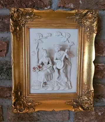Art rococo stijl portret porselein schilderij beschikbaar voor biedingen
