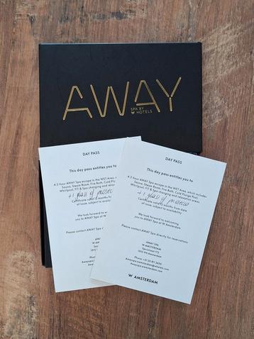 TE KOOP! 2 Dagpassen voor AWAY SPA in W Amsterdam! beschikbaar voor biedingen