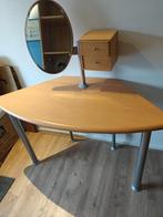 kaptafel stijlvol Hulsta roodbruin (kan in hoek), Huis en Inrichting, Tafels | Kaptafels, Ophalen, Gebruikt, 100 tot 150 cm, Minder dan 100 cm