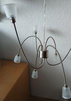 Metalen plafondlamp, Huis en Inrichting, Lampen | Vloerlampen, Ophalen, Gebruikt, Glas, Minder dan 100 cm