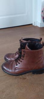 Mooie Leren veterlaarsjes!, Bruin, Lage of Enkellaarzen, Ophalen of Verzenden, Zo goed als nieuw