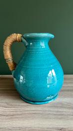 Brynxz Vaas/kruik Turquoise 22 cm hoog, Blauw, Aardewerk of Porselein, Ophalen of Verzenden, Zo goed als nieuw