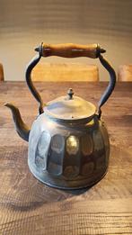 Antieke Koperen Ketel met Houten Handvat, Ophalen of Verzenden