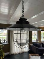 2 Authentieke industriële kooi eetkamerlampen, Huis en Inrichting, Lampen | Hanglampen, Ophalen, Gebruikt, Glas, Minder dan 50 cm