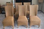 Set van zes prachtige loom stoelen in nieuwstaat, Huis en Inrichting, Stoelen, Ophalen, Zo goed als nieuw, Bruin, Vijf, Zes of meer stoelen