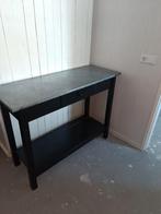Side Table zwart met zinken blad, Ophalen, Gebruikt, 100 tot 150 cm, 25 tot 50 cm