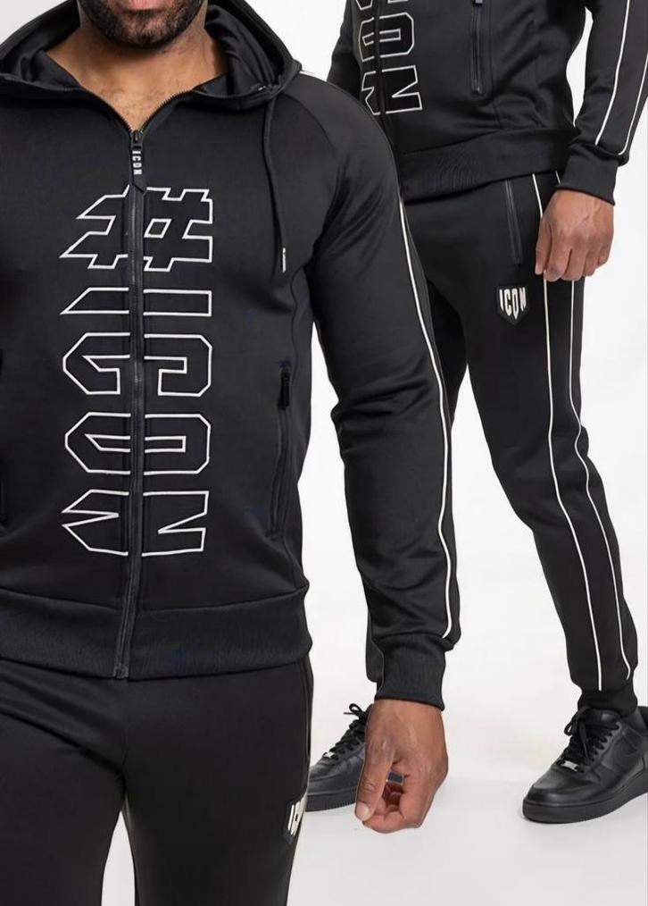Nieuw Icon Trainingspak Zwart - Super Kwaliteit!, Kleding | Heren, Sportkleding, Nieuw, Algemeen, Maat 46 (S) of kleiner, Zwart