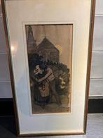 Th. Steinlen, lithografische druk, liefkozend paar, 1896, Antiek en Kunst, Ophalen of Verzenden