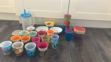 Kunststof servies kinderen camping sapkan bekers schaaltjes. beschikbaar voor biedingen