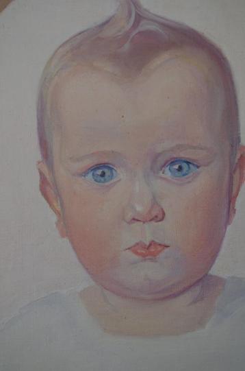 Aaaah wat lief! Tineke!! Olieverf op doek. 1926 beschikbaar voor biedingen