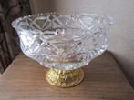 Prachtige ormolu pedestal tazza - kristal bowl diam 22.2 cm, Antiek en Kunst, Verzenden