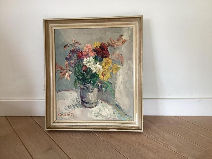 Bloemstilleven van Louise Sinclair de Rochmont - set van 3, Antiek en Kunst, Kunst | Schilderijen | Klassiek, Ophalen