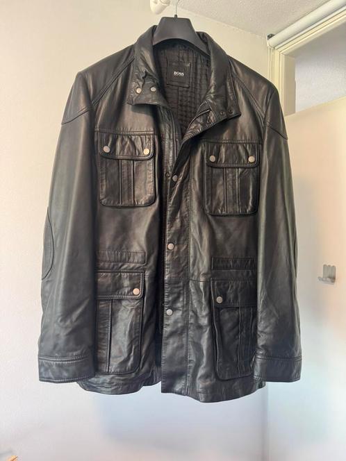 Orginele HUGO BOSS lamsleren jas maat XXL (56) zwart, Kleding | Heren, Jassen | Zomer, Zo goed als nieuw, Overige maten, Zwart