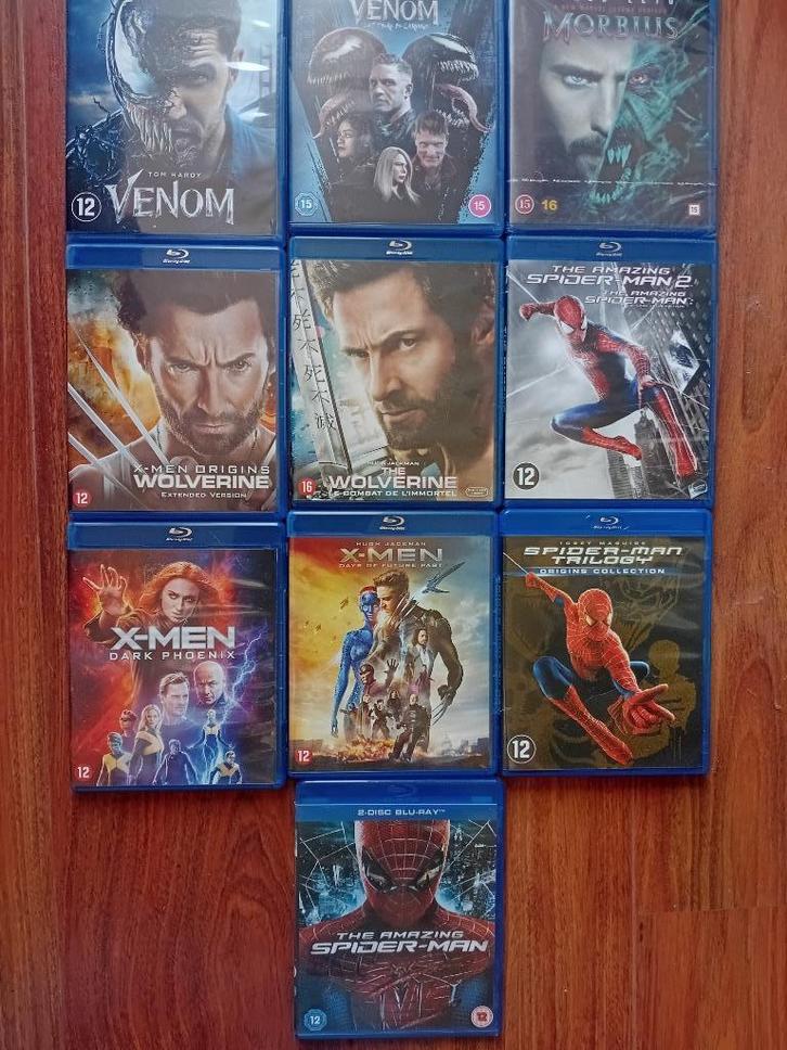 Blu-Rays waaronder Morbius, X-Men,Spider-Man trilogy, Cd's en Dvd's, Blu-ray, Zo goed als nieuw, Actie, Verzenden