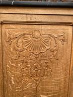 Prachtig Frans eiken kast dressoir met zwart marmer, Ophalen