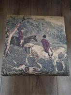 Prachtige Engelse poef..57/57 hoogte 32 cm., Ophalen, Stof, 50 tot 75 cm, Vierkant