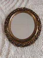 Antieke Franse spiegel met bladgoud, Ophalen, Ovaal, 50 tot 100 cm, Minder dan 100 cm