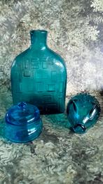Vintage Blauw Glas, oa Empoli en holmegaard, Antiek en Kunst, Antiek | Glas en Kristal, Ophalen of Verzenden