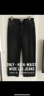 ONLY High-Waist Wide Leg Jeans – Zwart Was – Maat 30, Ophalen of Verzenden, Zo goed als nieuw, Zwart, W30 - W32 (confectie 38/40)