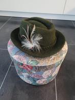 vintage jachthoed / loden hoed / vilt hoed in hoedendoos, Ophalen of Verzenden
