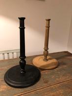 LAMPENVOET HOUT 2 STUKS CANNELÉ LAMP, Antiek en Kunst, Antiek | Lampen, Ophalen of Verzenden