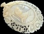 Jezus Christus Parelmoer Medaillon Nacre Mother of Pearl, Antiek en Kunst, Verzenden
