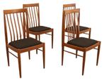 Set 4 Bramin stoelen vintage gratis bezorging Deens design, Hout, -, Ophalen of Verzenden, Vier