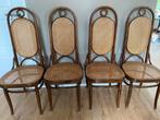 4 vintage Thonet Stijl Stoelen Lange Jan webbing, Ophalen, Gebruikt, Bruin, Vier