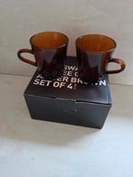Hk living glassware Coffee cups amber Brown 8 stuks, Ophalen, Nieuw, Glas, Overige stijlen