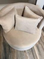 Beige Velvet Loveseat - Z.G.A.N., Huis en Inrichting, 75 tot 100 cm, Ophalen of Verzenden, Zo goed als nieuw, 100 tot 125 cm