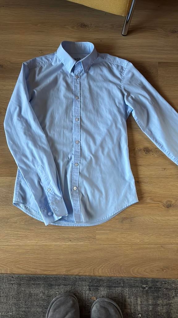 Overhemd lichtblauw SMOG slim fit maat S, easy care, Kleding | Heren, Overhemden, Ophalen of Verzenden, Gedragen, Blauw