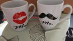 2 mokken Mr en Mrs, Huis en Inrichting, Keuken | Servies, Ophalen of Verzenden, Overige stijlen, Kop(pen) en/of Schotel(s)
