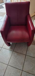 6 stuks eetkamerstoelen bordeaux rood van echt leer, Huis en Inrichting, Fauteuils, Ophalen, Zo goed als nieuw, Minder dan 75 cm