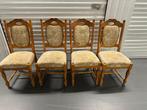 4 Massief Eiken Stoelen - Klassiek & Tijdloos, Ophalen, Gebruikt, Bruin, Vier