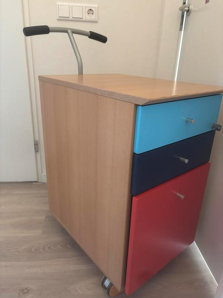 Kleurrijk ladekastje met handvat, Huis en Inrichting, Kasten | Ladekasten, Gebruikt, Minder dan 100 cm, Minder dan 50 cm, 25 tot 50 cm