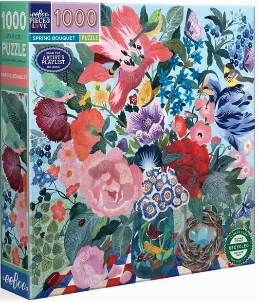 eeBoo - Spring Bouquet - 1000 stukjes, Hobby en Vrije tijd, Denksport en Puzzels, Nieuw, Legpuzzel, 500 t/m 1500 stukjes, Ophalen of Verzenden