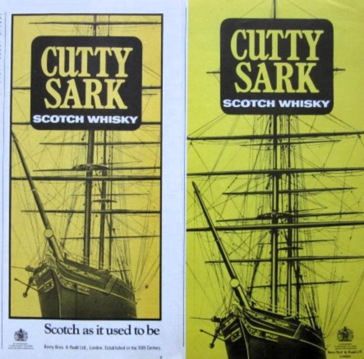 3 oude advertenties reclames Cutty Sark whisky 1969-72 drank, Verzamelen, Merken en Reclamevoorwerpen, Gebruikt, Overige typen