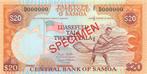 Samoa 20 Tala 2005 Unc Specimen pn 35bs, Ophalen, Los biljet