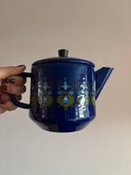 Vintage blauwe emaille theepot, Antiek en Kunst, Antiek | Emaille, Verzenden