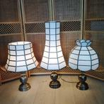 Prachtige vintage set tafellampen, tiffany style, Glas, Tiffany, Gebruikt, Ophalen of Verzenden