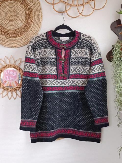 Vintage Norway wollen trui vest Ijslandse 80s dale, Kleding | Dames, Truien en Vesten, Zo goed als nieuw, Maat 38/40 (M), Ophalen of Verzenden