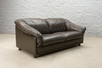 Vintage design Leolux leren tweezits Sofa, 1970s beschikbaar voor biedingen