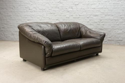 Vintage design Leolux leren tweezits Sofa, 1970s, Huis en Inrichting, Banken | Sofa's en Chaises Longues, Gebruikt, Tweepersoons