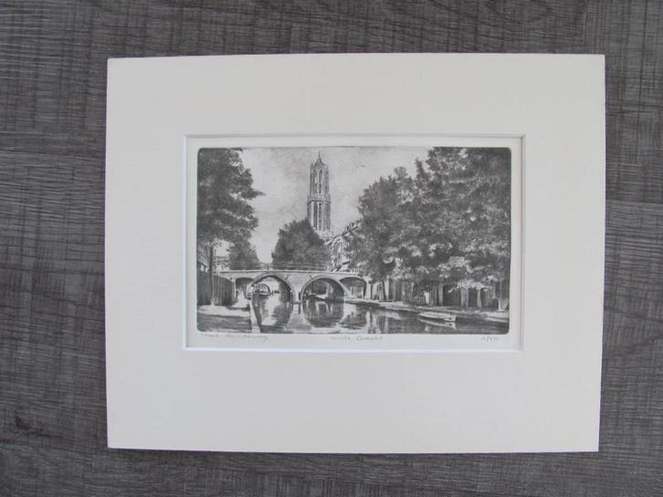 Utrecht - 3 etsen - Bart Reindersma en A. Wieringa, Antiek en Kunst, Kunst | Etsen en Gravures, Ophalen of Verzenden