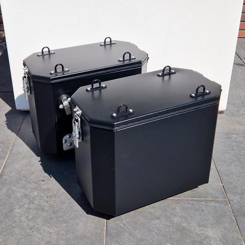 Aluminium motor zijkoffers 36L, zwart gepoedercoat, Motoren, Accessoires | Koffers en Tassen, Gebruikt, Ophalen