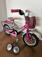 12.Inch kinderfiets met Mandje en Zijwieltjes, Ophalen of Verzenden, Zo goed als nieuw, Minder dan 16 inch, Zijwieltjes