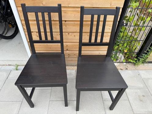 2x IKEA STEFAN Stoelen, Huis en Inrichting, Stoelen, Gebruikt, Twee, Hout, Zwart, Ophalen