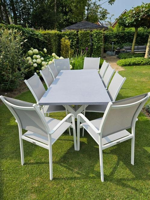 Tuinset met 10 stoelen, Tuin en Terras, Tuinsets en Loungesets, Zo goed als nieuw, Aluminium, Ophalen