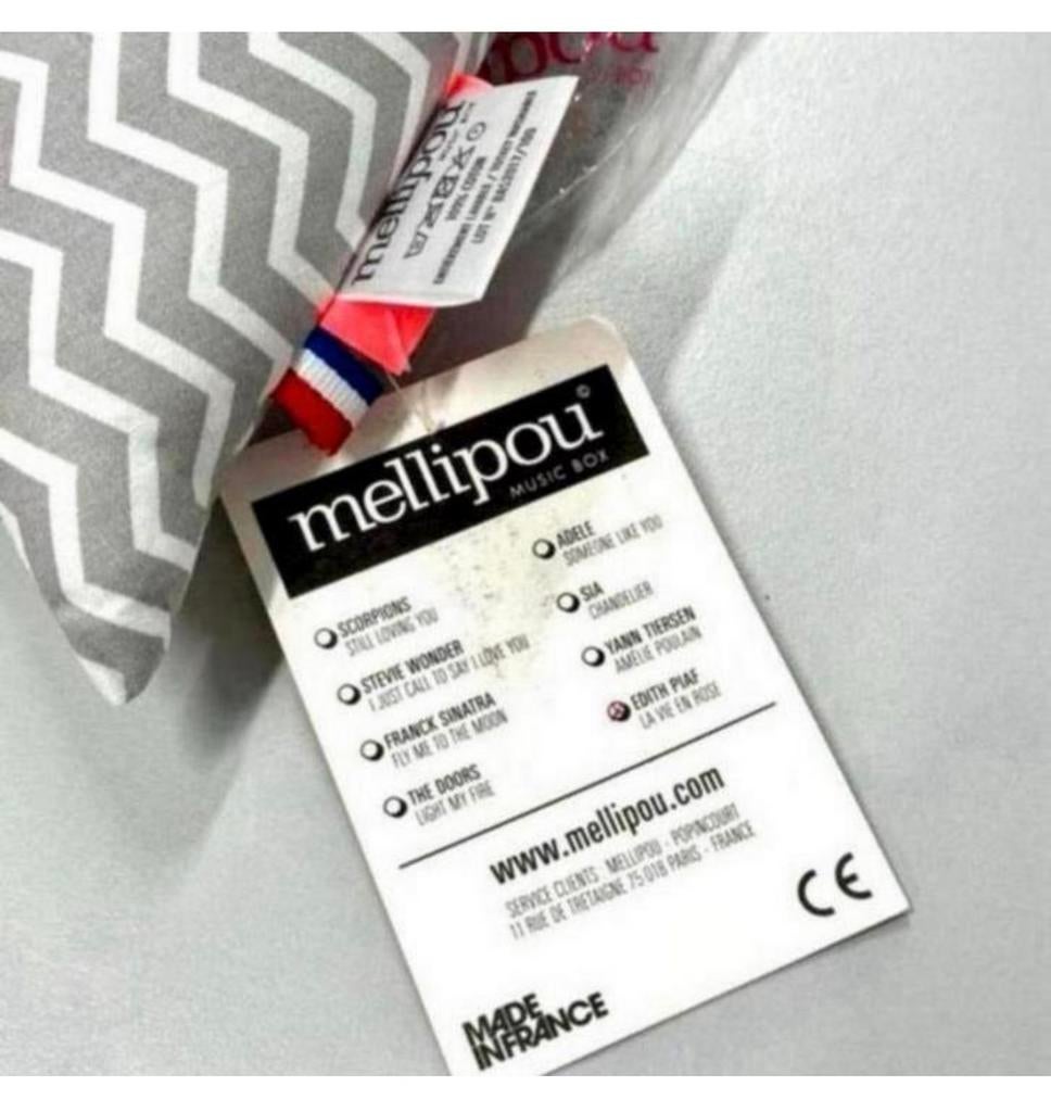 Mellipou eiffeltoren parijs muziekdoos-knuffel baby Paris, Overige typen, Nieuw, Ophalen of Verzenden, H