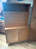 Vintage Houten Kast met Klep bureau, Ophalen, Gebruikt, 100 tot 150 cm, 50 tot 100 cm